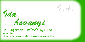 ida asvanyi business card